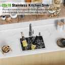 20x16 In Kitchen And Bar Sink- Stainless Steel Undermount Kitchen Sink Modern Single Bowl Drop In Bar Sink With Silicon Mat,Drain Strainer Set Compatibility With Various Kitchen & Bar Style, 20X16X9 Inches