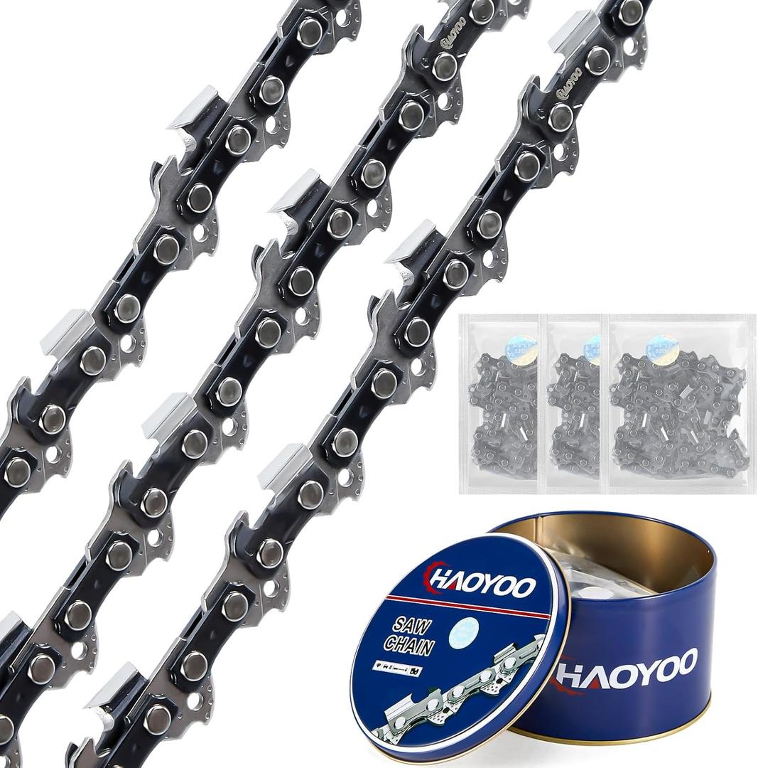 18 Inch Chainsaw Chain .325" Pitch .050" Gauge 72 Drive Links, 3 Pack Replacement Chainsaw Blades Fits Husqvarna 440, Echo CS-400, Jonsered - 591094872, 20lpx072g and More