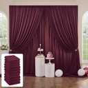 50 ft x 10 ft Wrinkle Free Maroon Backdrop Curtain for Parties, Polyester Burgundy Photo Backdrop Drapes 10 Panels 5x10ft for Baby Shower Wedding Birthday Photography Curtain Engagement Ceremony