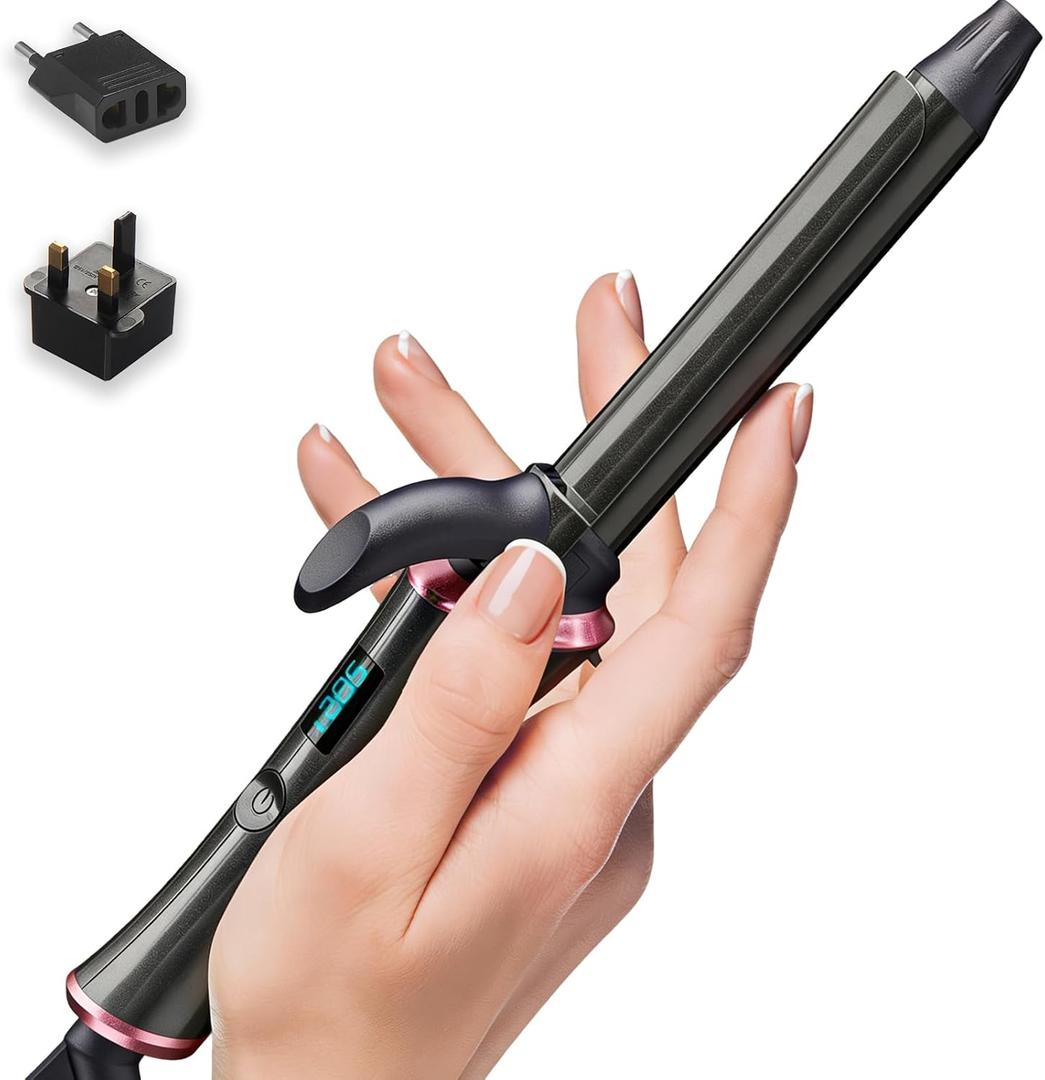 ORYNNE 3/4 Inch Mini Travel Curling Iron for Short Hair | Dual Voltage Small Curling Iron with 5 Adjustable Temps, Fast Heat-Up Ceramic Barrel Infused with Argan Oil, Auto-Off