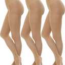 MANZI 3 Pairs Convertible Dance Tights for Women Transition Ballet Stockings (Small-Medium)