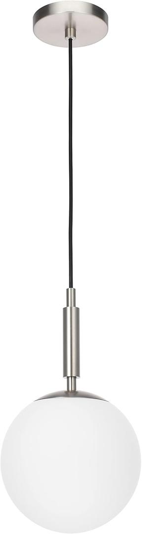Pendant Lighting 1 Light Globe Pendant Light, Modern Adjustable Kitchen Hanging Ceiling Light Brushed Nickel- 8 Inch Globe Shade
