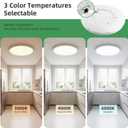 24Inch White Large LED Flush Mount Ceiling Light, 50W, 5480LM, 3CCT, 24" 1PK