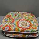 Set of 2 Outdoor Chair Cushions with Ties,Water Repellent Patio Chair Pads 17"x 16" for Outdoor Furniture,Round Corner Seat Cushions for Garden Yard Kitchen Pretty Paisley