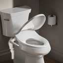 Kohler PureWash M250 Manual Elongated Bidet Toilet Seat, White, Quiet-Close Lid Prevents Slamming, Cool Water, Easy Installation with Quick-Release Hinges, Adjustable Spray Position & Pressure