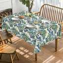 Horaldaily Chinoiserie Tablecloth 60x140 Inch Rectangular, Seasonal House Trees Vintage Style Mountain Fall Washable Seasonal Table Cover for Party Picnic Dinner Decor