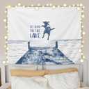 URLLUAE Lake House Decor Tapestry, Go Jump in the Lake House Decor for The Home Wall Tapestry for Lakes House Cabin Decoration, 50x60 Inch