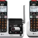 AT&T BL102-2 DECT 6.0 2-Handset Cordless Phone for Home with Answering Machine, Call Blocking, Caller ID Announcer, Audio Assist, Intercom, and Unsurpassed Range, Silver/Black