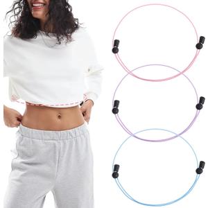 3 PCS Crop Tuck Band Adjustable Shirt Tuck Band Women Stretchy Invisible Crop Top Bands Waist Belt for Tucking Shirts & Sweaters (Pink Purple Blue)