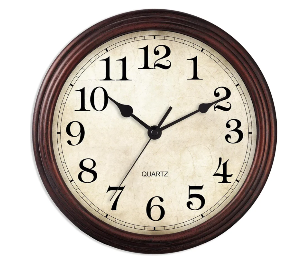 HYLANDA Wall Clock, 9 Inch Silent Non Ticking Classic Battery Operated Clocks, Decorative for Living Room, Bedrooms, Bathroom, Kitchen Office (Bronze)