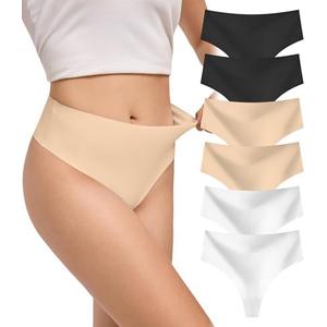 DEANGELMON Thongs for Women Seamless Womens Underwear Pack No Show Breathable Panties large DEANGELMON Thongs for Women Seamless Womens Underwear Pack No Show Breathable Panties large