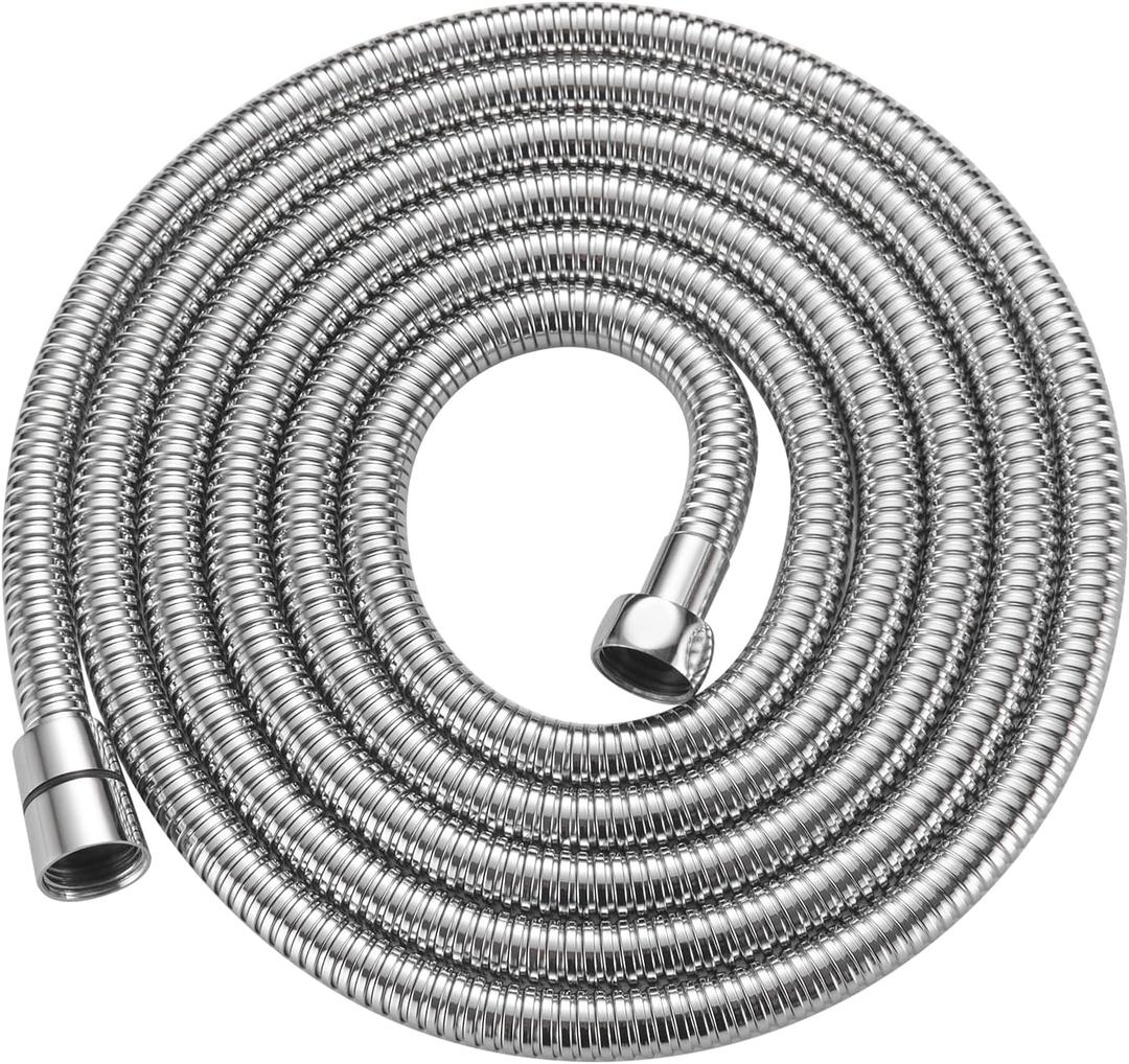 RUMOSE 118 inches Shower Hose Extra Long Stainless Steel Shower Tube Attachment Flexible Handheld Shower Sprayer Hose, Polished Chrome