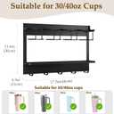 Magnetic Stanley Cup Holder for Fridge, Stanley Cup 30 & 40 oz Tumbler Water Bottle Organizer Accessories for Refrigerator Kitchen Cabinet (4 Cups)