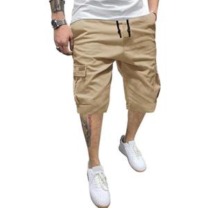 JMIERR Mens Casual Twill Cargo Shorts Cotton Drawstring Classic Cargo Chino Stretch Short with 6 Pockets for Men, US38(XL), A Khaki