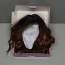 AISI HAIR 18 inch Highlights Brown Wig for Women Medium Length Wave Curly Glueless Synthetic Heat Resistant Hair Wigs for Daily Party Cosplay