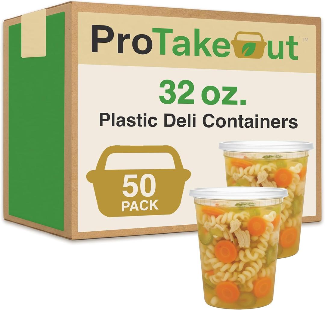 Reusable Plastic BPA-Free Food Storage Deli Container Leak‑Proof, 50