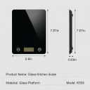 Digital Kitchen Scale, Food Scale with Tempered Glass, Grams and Ounces, 1g High Accuracy for Baking, Cooking, Food (Black Glass)