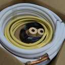 25ft Length Mini Split Line Set,1/4" 5/8" OD Copper Pipes Tubing and 3/8 White PE Thickened Insulated Coil with Flared Nuts for Mini Split Air Conditioner HVAC or Heat Pump System. (25Ft(1/4+5/8))