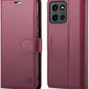 Wallet Case for Moto G 5G 2025, RFID Blocking Credit Card Holder, PU Leather Folio Flip Kickstand Protective Shockproof Cover for Motorola Moto G 5G 2025 (Red)