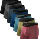 BAMBOO COOL Men's Underwear Breathable Boxer Briefs with Fly Moisture-Wicking Lightweight Underwear 7-Pack XL