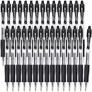 Gel Pens, 30 Pack Black Gel Pen Fine Point, Retractable Gel Ink Rollerball Pens for Smooth Writing (0.7mm) Back to School Supplies