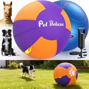 Pet Deluxe 25" Herding Ball for Large Dogs - Durable Interactive Herding Toy with Fast 2.5-Min Pump & Carry Handles, for Australian Shepherd, Border Collie, Outdoor Training & Backyard Play