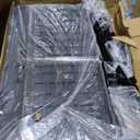 10L0L Golf Cart Rear Flip Folding Back Seat Kit for EZGO TXT Freedom 1995-Up, Deluxe Rear Seat Assembly Roof Support with Cargo Net Leather Cushion and Back Cushion Set (Black)