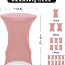 FestiCorp 2 Pack Spandex Cocktail Table Covers Fitted Clothes, Elastic Round Table Cover, Stretch Tablecloth for Party, Bar, Wedding, Birthday, Banquet, Pink, 30"-32" Diameter x 40"-43" Height