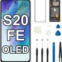 for Samsung S20 FE 5G OLED Screen Replacement with Frame Side Button SM-G781U G781U1 G781V G781B LCD Display Touch Digitizer Full Assembly Repair Tool Kit 6.5 inch