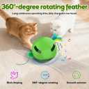 Muhhiba Interactive Cat Toys, Irregularly Rotating Feather Cat Toy Ball, Automatic Kitten Toy, Perfect for Bored Indoor Adult Cats