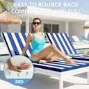 L'AGRATY Outdoor Lounge Chaise Cushion: 72x21x3 Inch Waterproof Lounge Chair Cushion for Outdoor Furniture with Fade Resistant Removable Cover - Patio Cushions for Pool Lawn Deck(Navyblue White 2Pcs)