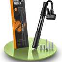 Bicycle Pump Mini Bike Pump - Aluminum Alloy Cycle Pump for Presta & Schrader Valve, Portable Lightweight Bike Tyre Pump Fast Tyre Inflation Mini Air Pump for Mountain Road Bike Ball Pump (One Size, Black-1)