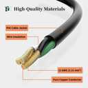 PLUGTUL NEMA 6-20 Extension Cord 10FT, Heavy Duty Extension Cord with Lighted Outlet, 20A/250V, 12Gauge SJTW, ETL Listed, 6-20P to 6-15/20R (T Blade Female Adapter) - Black