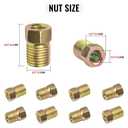 2 x Brake Line Fittings for 3/16 inch Brake Line Tube, 3/8-24 Threads, 12 Pieces (4 Unions, 8 Nuts)