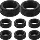 8pcs 1:64 Scale Rc Car Rubber Tire, Replacement Tires for Miniature Cars, Easy to Install, Black, 0.43 * 0.43 * 0.19inch, for DIY Model Car Accessories