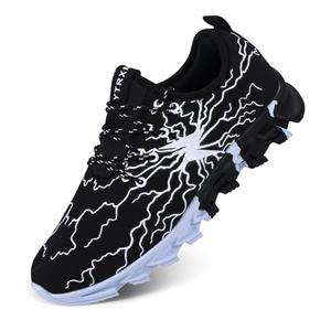 YTRXM Big Kid Shoes Lightweight Athletic Sneakers Size 4 Slip on Sports Running Walking Gym Shoes for Boys Girls Black White, 1 Pair 37