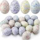 Gemscream 24 Pcs Floral Easter Eggs Bulk Foam Pastel Easter Eggs and Vase Filler Home Trays Basket Vase Bowls Filler Tree Ornaments DIY Spring Party Farmhouse Home Table Decoration 1.57 x 2.36 in