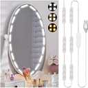 Consciot LED Vanity Lights for Mirror, Hollywood Style Strip, Adjustable Color & Brightness, USB Cable, Dimmable Makeup Stick on Table Dressing Room, White