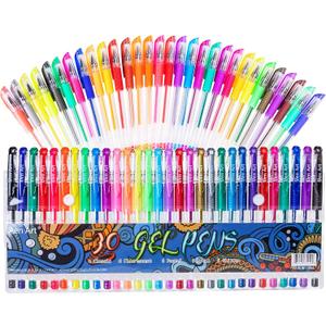 Gel Pens for Adult Coloring Books, 30 Colors Fine Point Gel Marker Pen with 40% More Ink for Drawing, Bullet Journaling, School Craft Supplies