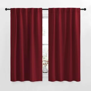 NICETOWN Blackout Window Curtains for Camper - (Burgundy Red Color) 34x48 Inch, 2 Panels Set, Thermal Insulated Room Darkening Blackout Drapes/Draperies with Rod Pocket & Back Tab for Loft