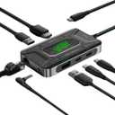 Piva DS7 7-in-1 USB-C Esport Docking Station for Game pubg - 100W PD Fast Charge, 4K HDMI 60Hz, 1000 Ethernet, 2 USB 3.1 Ports, 3.5mm Audio, Compact Type-C Hub for Tablets, and Smartphones