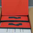 Dicasser Christmas Ornament Storage with 8 Tray Dividers-Adjustable for 128-3” 72-4” 32-6” Holiday Ornaments, Fit Many Sizes Ornaments (Body Red-Cover Clear)