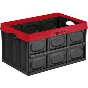 GREENMADE InstaCrate Collapsible Storage Container, 12 gal, Red/Black