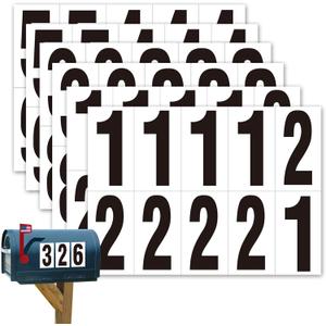 60 Pcs 1.5 inch Adhesive Numbers for Mailbox,DIY Reflective Number Sticker,House Numbers, Mailbox Decals, Address Number,Cars,Storage Cabinet,Trash Cans Decal Pack(Black/White)