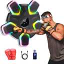 Music Boxing Machine for Adults and Children, Smart Bluetooth Music Punching Machine with Gloves, Boxing Wall-Mounted Machine with Colorful LED, Boxing Trainer Equipment for Home, Office, Gym (black)