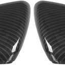 X AUTOHAUX Pair Rear View Mirror Outside Housing Wing Mirror Covering Cap Carbon Fiber Pattern for Volkswagen Golf 7 2014-2019