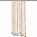 10 Pcs Indian Woolen Marigold Garlands with Jingle Bells 5 Feet Flower Mehendi,Home,Temple,Wedding,Party Decoration Windows Walls Doors Garlands