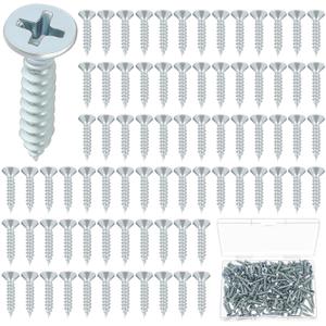 500 Pcs #6 x 1/2'' Flat Head Screws, Phillips Drive, Zinc Small Cabinet Hinge Wood Screws for Indoor Furniture Wood Working