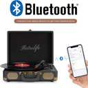 Vinyl Record Player 3-Speed Bluetooth Suitcase Portable Belt-Driven Record Player with Built-in Speakers RCA Line Out AUX in Headphone Jack Vintage Turntable
