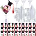 Acellegic 30 Sets Graduation Party Favors 2026 Fillable Drink Ornaments with Mini Grad Caps and 5oz Cocktail Glasses, Congrats Grad Party Supplies, Class of 2026 Decorations and DIY Gifts(Red)
